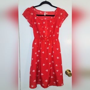 Xhilaration sizeSP Red Pull Over Fit & Flare Midi Dress Elastic Waist & …